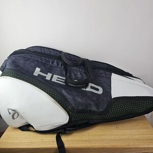 Head Djokovic Monstercombi 12 Racket Bag Black White‎ #283009 Tennis Backpack